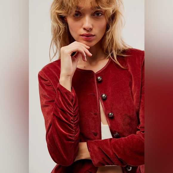 FREE PEOPLE Velvet BECKY Button Up Jacket NWT - Picture 2 of 3